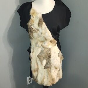Boundary & Co black dress with rabbit fur size extra small with pockets no belt